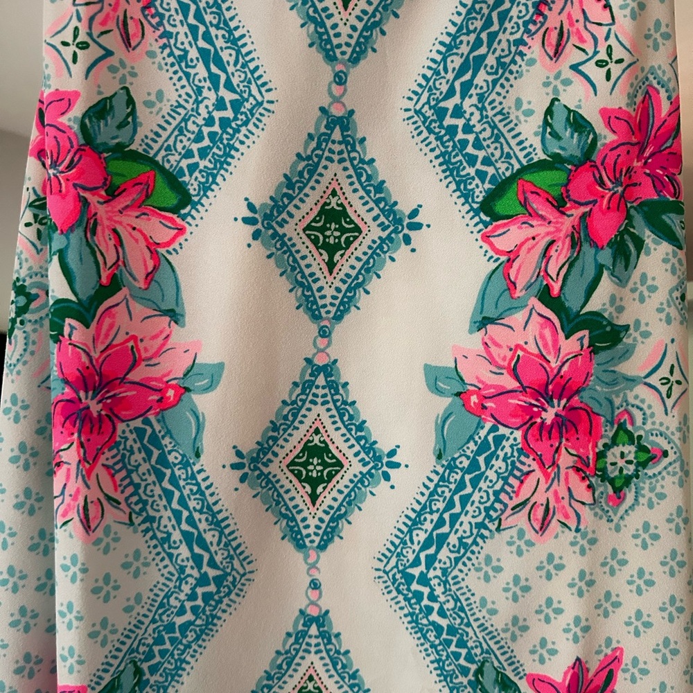 Lilly Pulitzer White Dress with Pink and Teal Floral Print - Picture 2 of 3